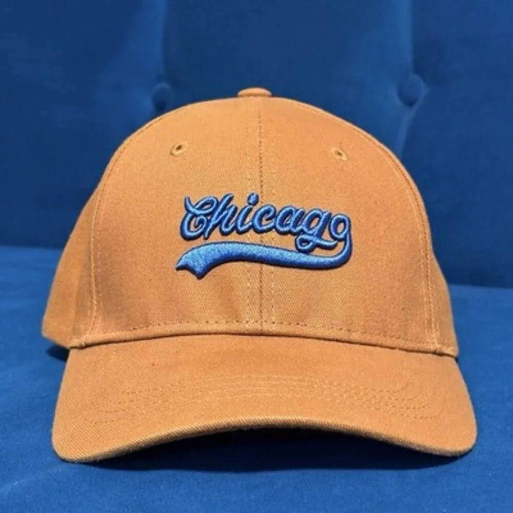 Cuidado con el Perro Chicago Script Logo Baseball Cap Tan‎ Adjustable Strapback